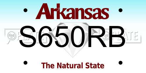 S650RB Arkansas License Plate