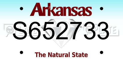 S652733 Arkansas License Plate