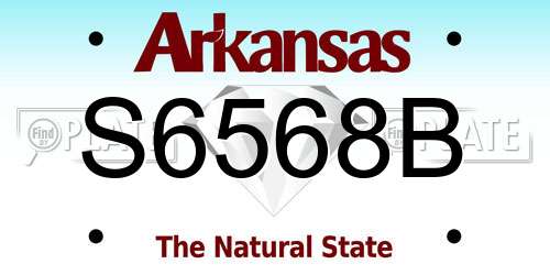 S6568B Arkansas License Plate