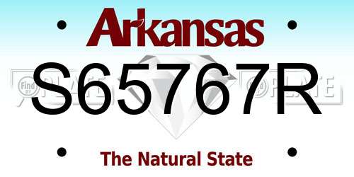 S65767R Arkansas License Plate