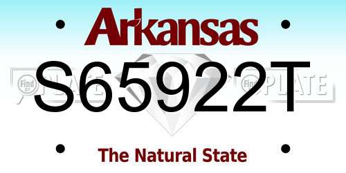 S65922T Arkansas License Plate