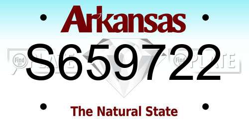 S659722 Arkansas License Plate
