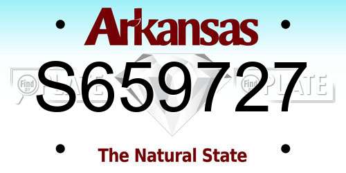 S659727 Arkansas License Plate