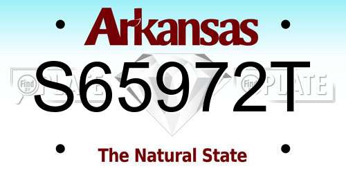 S65972T Arkansas License Plate