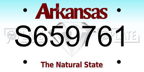 S659761 Arkansas License Plate
