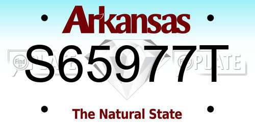 S65977T Arkansas License Plate