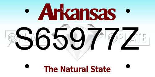S65977Z Arkansas License Plate