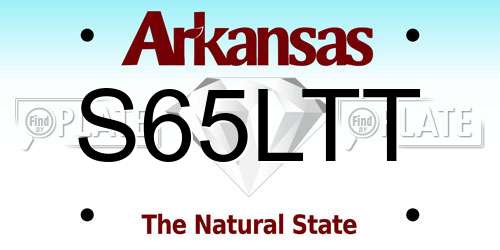 S65LTT Arkansas License Plate