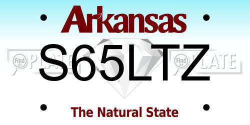 S65LTZ Arkansas License Plate