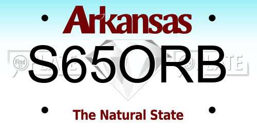 S65ORB Arkansas License Plate