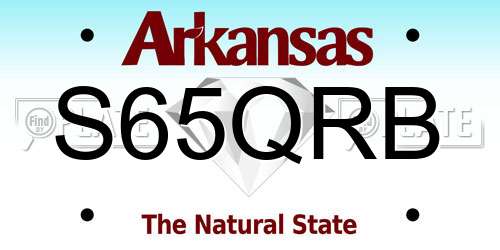 S65QRB Arkansas License Plate