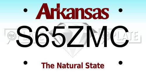 S65ZMC Arkansas License Plate