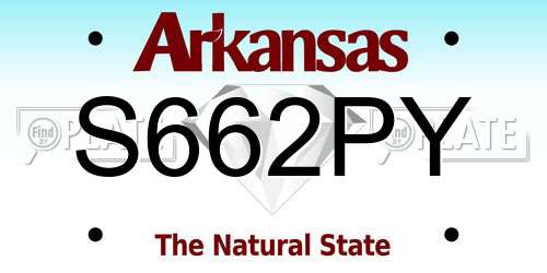 S662PY Arkansas License Plate