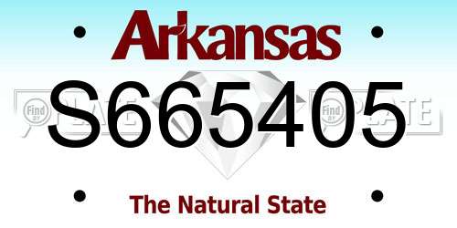 S665405 Arkansas License Plate