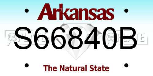S66840B Arkansas License Plate