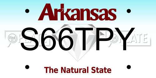 S66TPY Arkansas License Plate