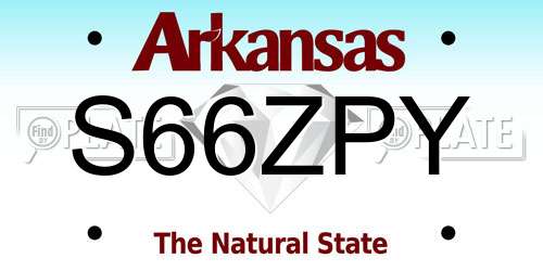 S66ZPY Arkansas License Plate