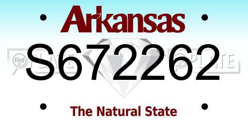 S672262 Arkansas License Plate