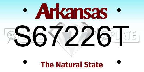 S67226T Arkansas License Plate