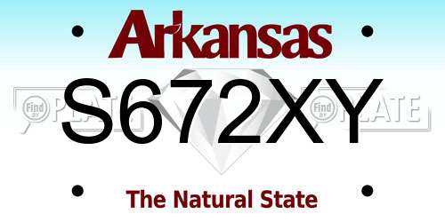 S672XY Arkansas License Plate