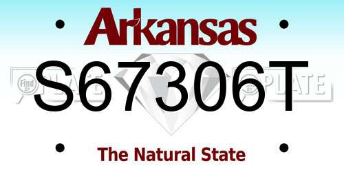 S67306T Arkansas License Plate