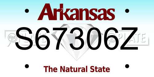 S67306Z Arkansas License Plate