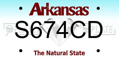 S674CD Arkansas License Plate