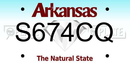 S674CQ Arkansas License Plate