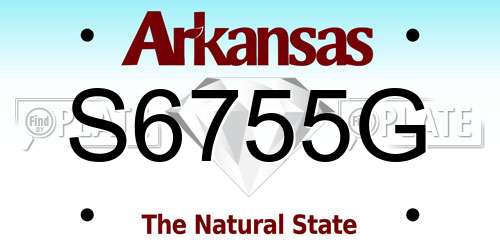 S6755G Arkansas License Plate