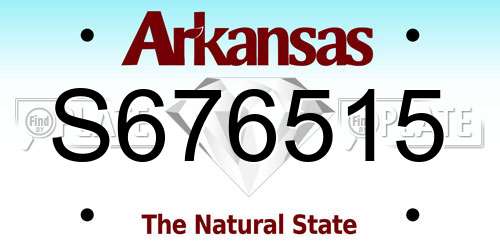S676515 Arkansas License Plate