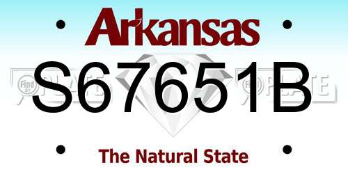S67651B Arkansas License Plate