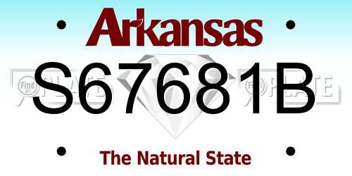 S67681B Arkansas License Plate