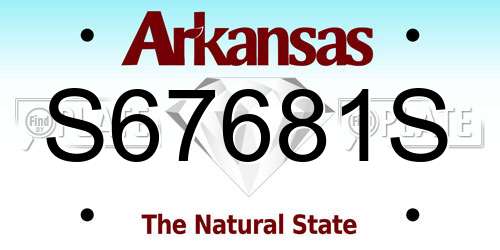 S67681S Arkansas License Plate