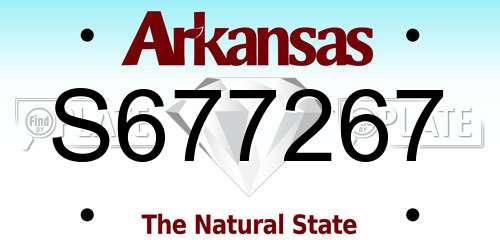 S677267 Arkansas License Plate