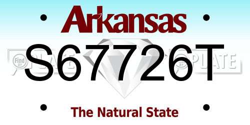 S67726T Arkansas License Plate