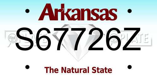 S67726Z Arkansas License Plate