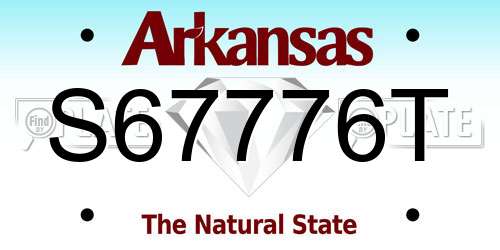 S67776T Arkansas License Plate
