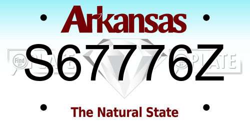 S67776Z Arkansas License Plate