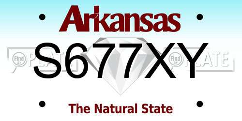 S677XY Arkansas License Plate