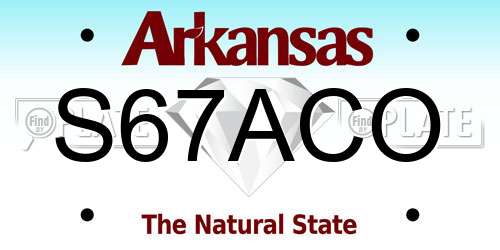 S67ACO Arkansas License Plate