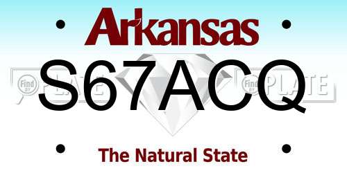 S67ACQ Arkansas License Plate