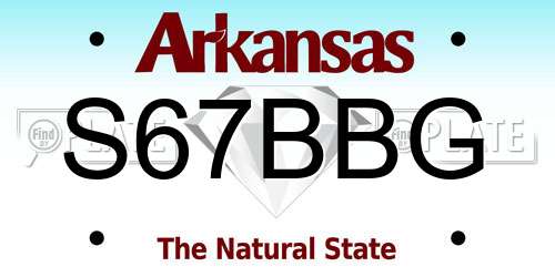 S67BBG Arkansas License Plate