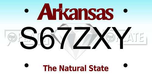 S67ZXY Arkansas License Plate