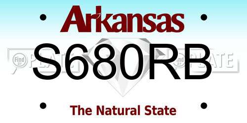 S680RB Arkansas License Plate