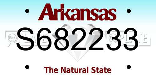 S682233 Arkansas License Plate