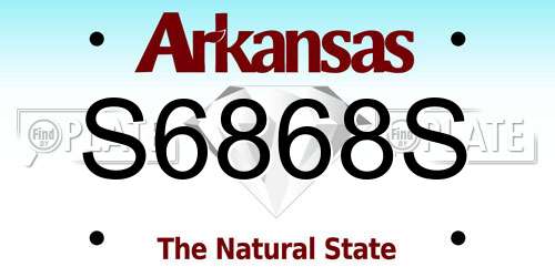 S6868S Arkansas License Plate