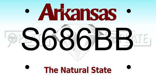 S686BB Arkansas License Plate