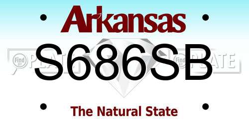 S686SB Arkansas License Plate