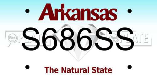 S686SS Arkansas License Plate