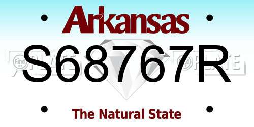 S68767R Arkansas License Plate